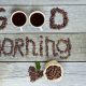 good morning written in coffee beans coffee mask
